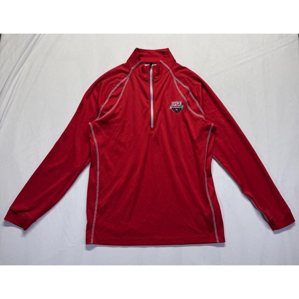 Columbia Olympics USA Swimming Team‎ Top Mens Medium Red Quarter Zip Athleisure